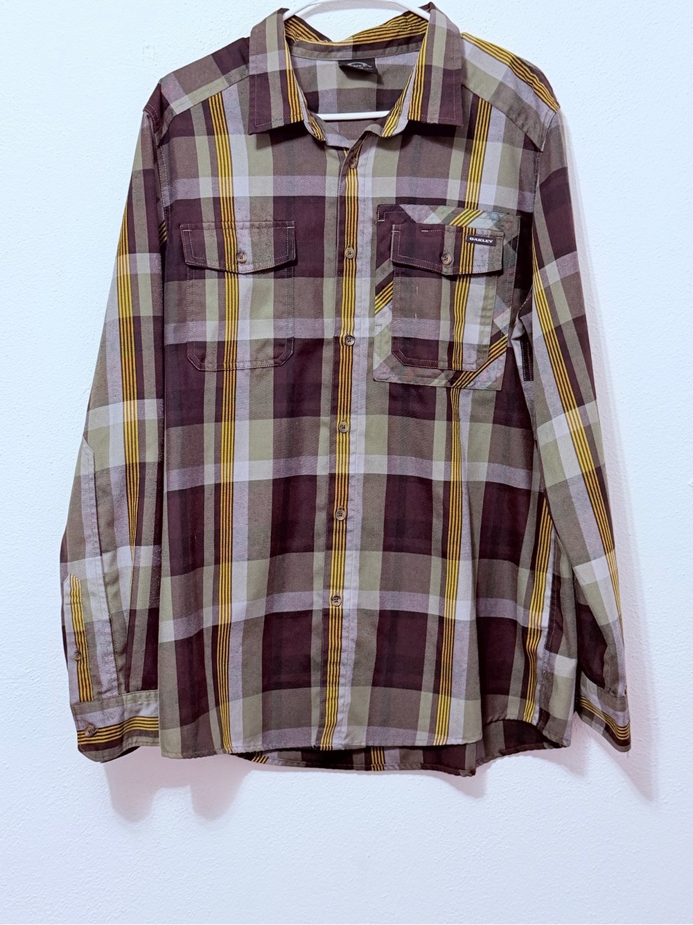 Oakley Plaid Button-Up Shirt - Brown & Olive